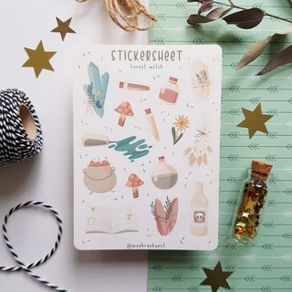 Sticker Sheet - Forest Witch - Chuyên dán sổ | Bullet Journal Stickers, Magic Stickers, Witchy Stickers