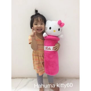 Gối Ôm Kitty Cho Bé 60cm Vải Nhung Siêu Mịn Mượt Siêu Êm