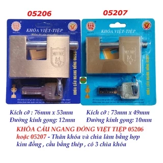 Khóa cầu ngang chất liệu đồng Việt Tiệp 05207 hoặc 05206 cỡ 5cm