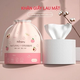 Khăn mặt khô Animerry dùng 1 lần siêu dai, lau khô, lau ướt, khăn giấy tẩy trang, giấy lau mặt dùng một lần