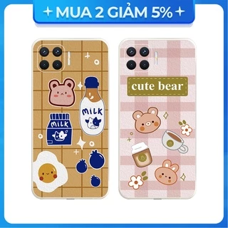 Ốp lưng cạnh vuông OPPO A1K/A5S/A74/A54/....viền bảo vệ camera hình Bear Cute