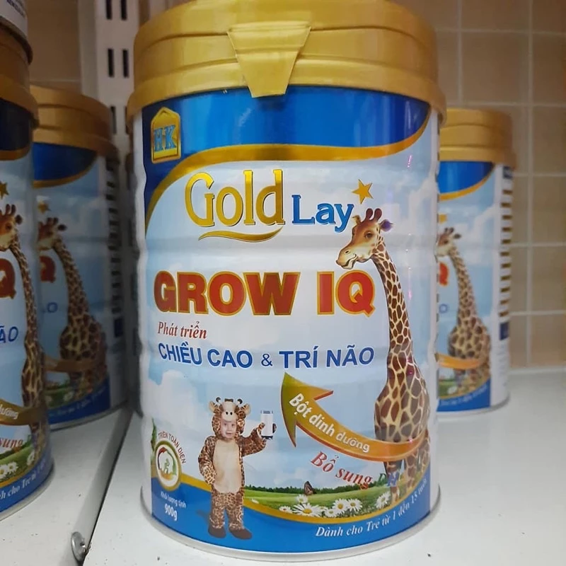 Sữa bột Goldlay Grow IQ phát triển trí não và chiều cao lon 900g