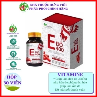 vitamin E ĐỎ 400  bổ sung viatmin e giúp làn da luôn trẻ chung  (Lọ /30 viên)