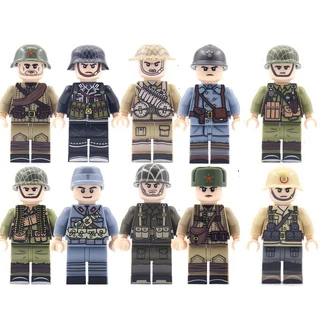 Minifigures Các Mẫu Nhân Vật Người Lính Đức Mỹ Liên Xô Trong Thế Chiến II - Đồ Chơi Lắp Ráp Mini