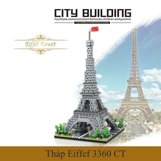 3360 CT - ĐỒ CHƠI XẾP HÌNH LẮP RÁP Mô Hình Tháp Paris KIẾN TRÚC KỲ QUAN THẾ GIỚI, Mô Hình Tháp EIFFEL