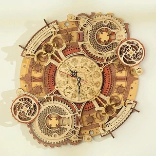 [BẢN XUẤT KHẨU TIẾNG ANH] Mô hình Cơ động học Đồng hồ treo tường Zodiac Wall Clock LC601 Robotime