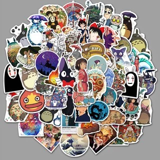 Set 50 Miếng Dán Hình Anime Ghibli Hayao Miyazaki Totoro Cho Học Sinh
