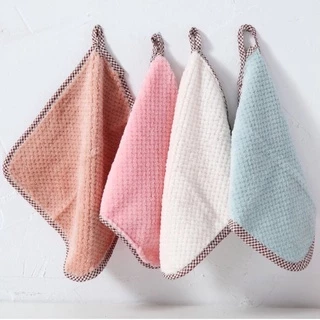 Khăn Lau Tay VIỀN ĐAN T5 24x24CM - Lau Bát Chén Đĩa Nhà Bếp Dày Dặn Đa Năng - Sợi Cotton Thấm Hút Nước