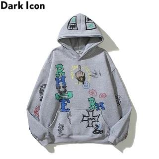 Áo HOODIE Họa Tiết Graffiti Vẽ Tay Phong Cách Đường Phố Dành Cho Nam Và Nữ