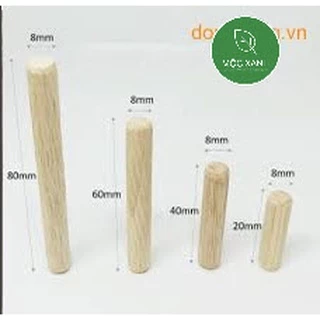 Chốt gỗ thông dài 3cm 4cm 6cm 8cm phi 8mm đủ kích thước, chốt gỗ cam chốt