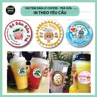 [ IN THEO YÊU CẦU] 100 Tem Decal Nhựa Chống Thấm Nước - Dán ly/chai nước