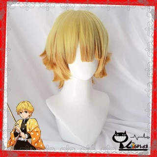 [sẵn] Wig/tóc giả cosplay Zenitsu - Demon Slayer: Kimetsu no Yaiba màu vàng cam [Miu Cosplay]