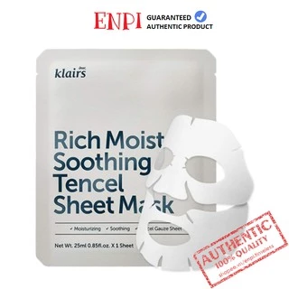 Mặt nạ dưỡng ẩm Klairs Rich Moist Soothing Tencel Sheet Mask