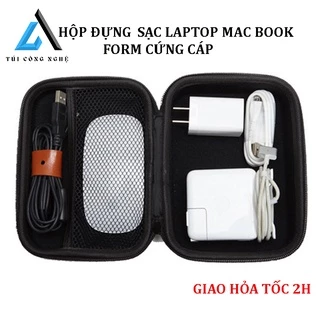 Hộp Đựng Cáp Sạc Laptop Mac Book, Túi Đựng Phụ Kiện Laptop Mac Surface, Bộ Sạc Máy Tính Form Cứng Cáp Màu Đen 17*12*6CM