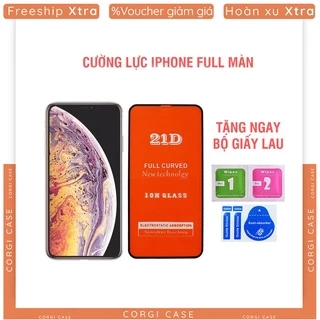 Kính Cường Lực iphone 21D Full màn cho 6 6s 7 8 Plus SE X XS XS Max 11 12 13 14 Plus Pro Max