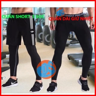 quần giữ nhiệt nam ⚡𝗙𝗿𝗲𝗲𝘀𝗵𝗶𝗽⚡ quần Pro Combat cao cấp màu đen