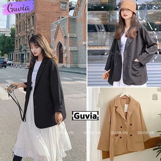 Áo khoác vest trơn form rộng chất nhung Mango Áo blazer ulzzang Cá Tính Unisex ABZ GUVIA AKT17