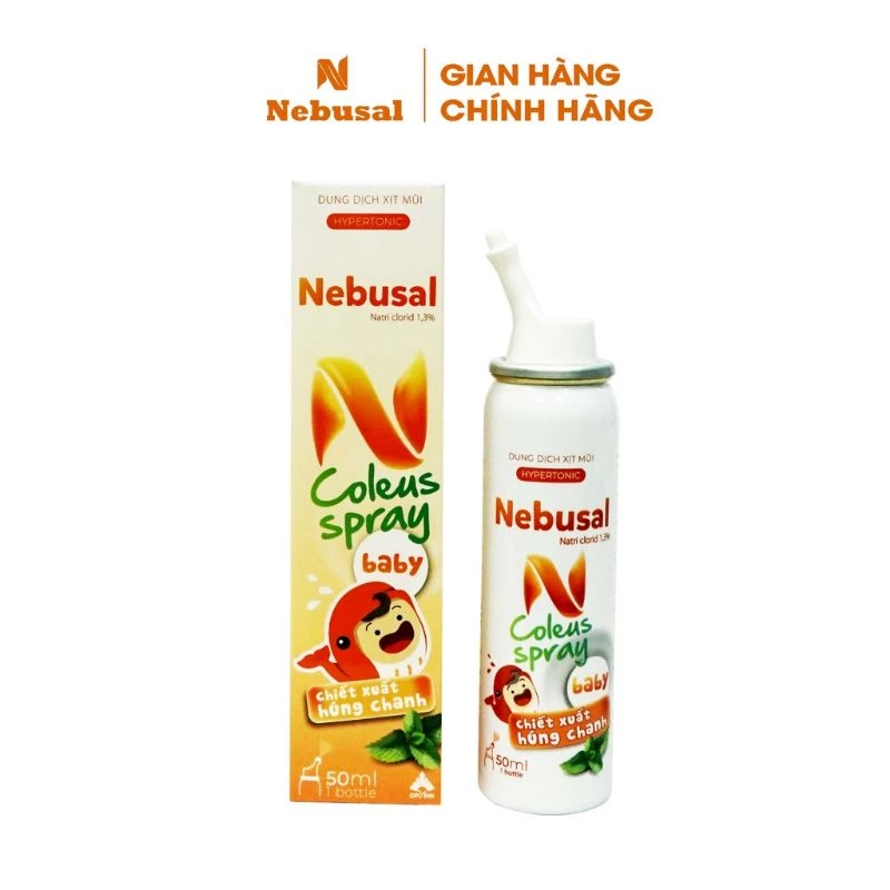 [Chính Hãng] Nebusal Coleus Spray- Xịt mũi chiết xuất từ tinh dầu húng chanh giúp giảm sổ mũi, nghẹt