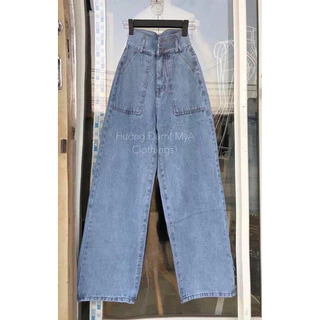 ♻️Baggy Jeans 2 Nút Ống Rộng Túi Đắp💋