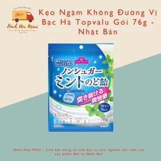 Kẹo Ngậm Không Đường Vị Bạc Hà Topvalu Gói 76g Nhật Bản - Bách Hóa Mini