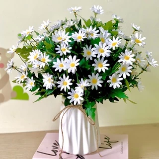 Bình hoa cúc họa mi giả cao 35cm bao gồm cả bình và hoa hoa đẹp giống y hoa thật (ảnh thật tại shop)