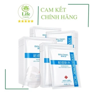 Mặt Nạ Giấy Giảm Mụn Mờ Thâm Bisutang - Mặt Nạ Kháng Khuẩn Da Kiếm Soát Nhờn Dưỡng Trắng Da Nội Địa Trung Life Cosmetics