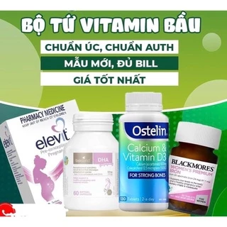 [Date mới] COMBO BẦU ÚC - BỘ TỨ Vitamin Úc - ELEVIT bầu, CANXI bầu, DHA bầu, SẮT bầu