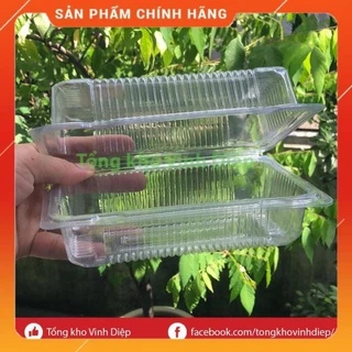 Combo 100 hộp nhựa đựng bánh bông lan cuộn, su kem, bánh tráng trộn, hoa quả, đồ ăn - H04