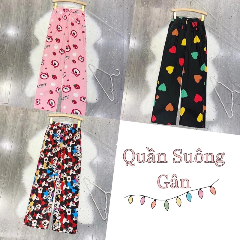 Quần Ống Suông Thun Gân Co Giãn Nhẹ Ảnh Thật