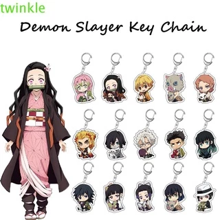 Móc khóa acrylic mặt hình nhân vật anime Demon Slayer Kimetsu No Yaiba Kamado Tanjirou Tomioka Giyu