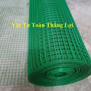 (Khổ cao 1m hoặc 1.2m x dài 1m, mắt lưới rộng 1,2cm, 2cm ) Lưới sắt bọc nhựa màu xanh vây gà vịt thú nuôi chất lượng