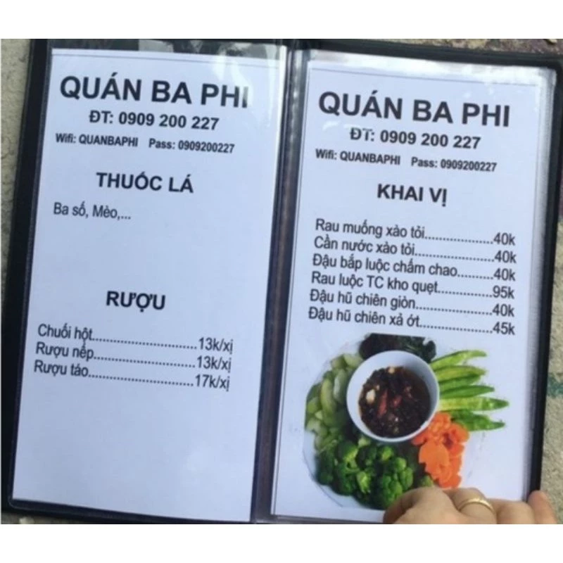 In thiết kế menu quyển, menu quán nhậu, quyển menu