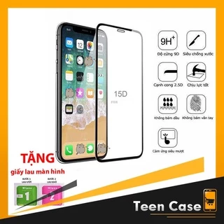 Kính cường lực iphone 6 Plus 7 Plus 8 Plus X Xr Xs Max 11 pro max Full màn Chống vân 15D