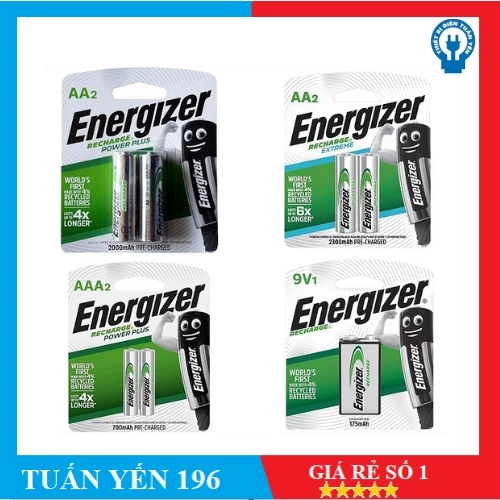 PIN SẠC AA, AAA, 9V ENERGIZER 2300mah, 2000mah, 700mah, 175mah (CHÍNH HÃNG).