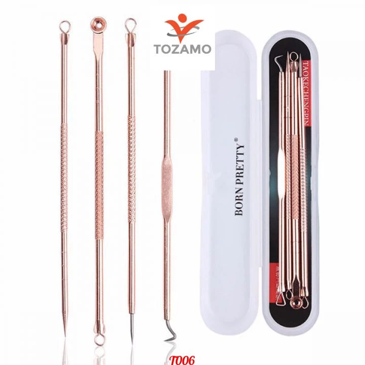 [Top Value] Combo 4 cây nặn mụn chuyên nghiệp (kèm hộp đựng) màu đồng T006