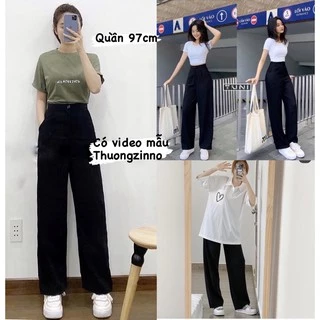 [Ảnh thật/Video] Quần culottes dáng dài siêu hách chân dài 94cm  Quần ống suônh dáng rộng