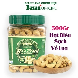 Hạt điều rang muối Bazan Bình Phước nguyên hạt dinh dưỡng A+ loại 1 hộp 500g nắp xanh sạch vỏ lụa