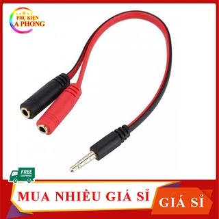 Cáp Gộp 2 Jack Mic Tai Nghe Thành 1 cổng Cắm 3.5 mm Jack gộp audio và mic cho tai nghe có 2 cổng 3.5