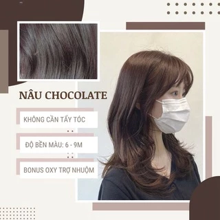 Thuốc Nhuộm Tóc Màu NÂU SOCOLA - NÂU CHOCOLATE Không Tẩy