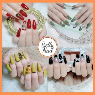 Set 24 móng tay giả Belly nail bộ 24 móng kèm keo không thấm nước có thể tháo rời làm đẹp cho nữ