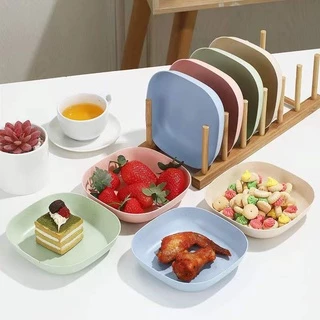 Set 4 đĩa nhựa từ lúa mạch an toàn cho sức khỏe, màu pastel cực xinh, trang trí đẹp mắt - Gia dụng Homewares