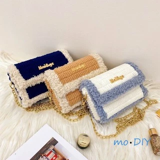 Túi Handmade Tự đan đầy đủ phụ kiện đan len gồm len mịn cancas cắt sẵn