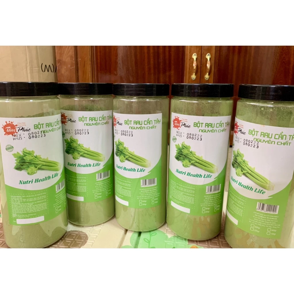 Bột cần tây sấy lạnh nguyên chất (hộp 500g), bột rau cần tây Tâm Phúc, giúp giảm cân an toàn