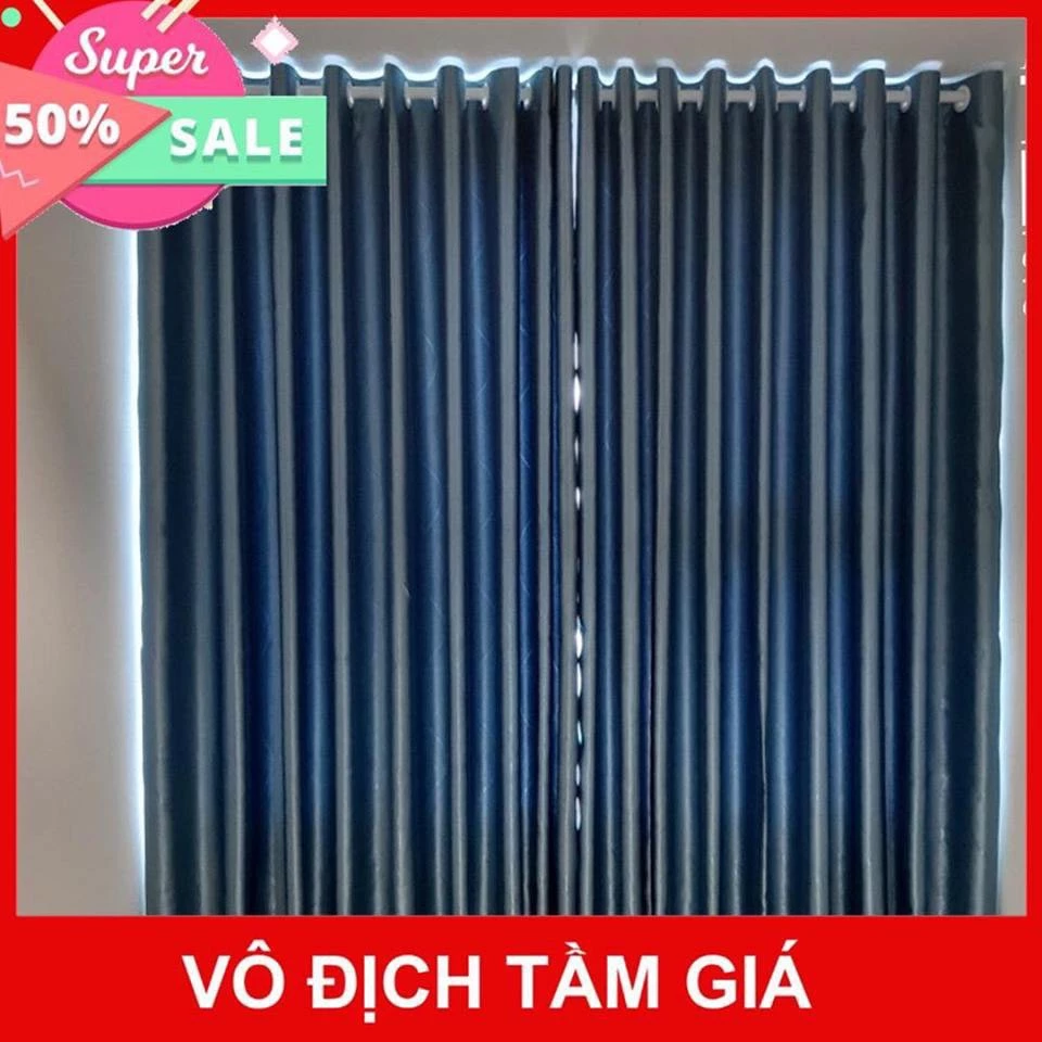Rèm cửa chính chống nắng,trang trí cao cấp 💥 FREE SHIP 💥 Màu xanh dương dịu mát, sang trọng , nhiều kích thước