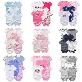 5 áo liền quần vải cotton dành cho bé sơ sinh từ 0-12 tháng