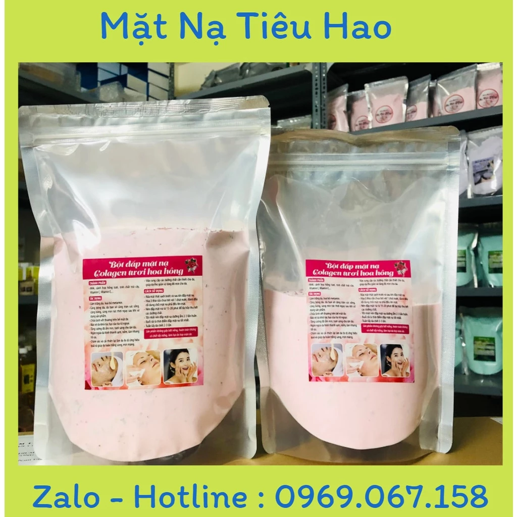 Gói 500g bột đắp mặt nạ hoa hồng cánh nguyên chất handmade