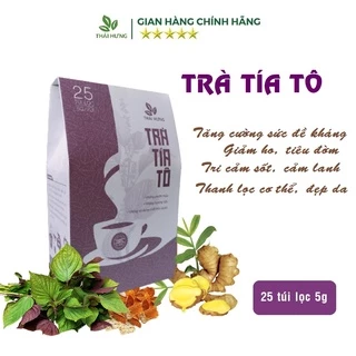 Trà tía tô Thái Hưng 25 túi lọc 5g Tăng sức đề kháng, giảm ho, tiêu đờm, giải cảm, đẹp da