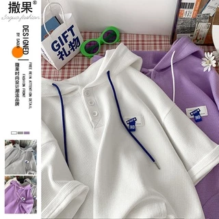 Áo Hoodie Ngắn Tay Dáng Rộng Thời Trang Mùa Hè Giản Dị Dành Cho Nam