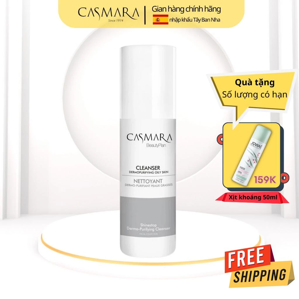 Sữa Rửa Mặt Kiềm Dầu CASMARA Dermopurifying Oily Skin Cleanser - nhập khẩu Tây Ban Nha - 150ml