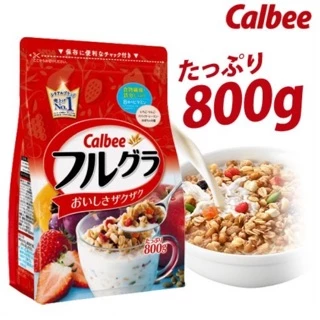 Ngũ cốc trái cây Calbee gói đỏ 800g - Nhật Bản